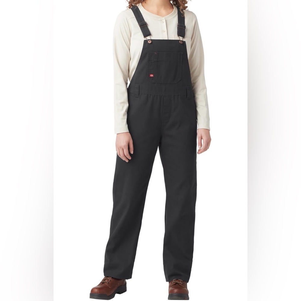 Dickies Black Women's Denim Overalls with Adjustable Straps